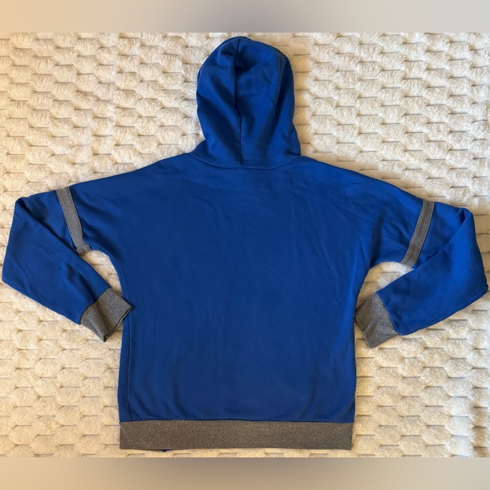Majestic Threads Chicago Cubs Hoodie Women’s L Blue Gray Fleece Pullover - Picture 3 of 6